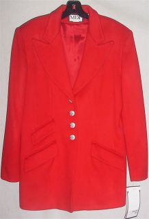 MDP Mario de Pinto Red Wool Blazer Jacket Coat 10