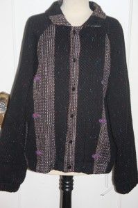 Fiber Art Wear Deborah Cross Hand Woven Jacket Coat Sz L XL Gorgeous