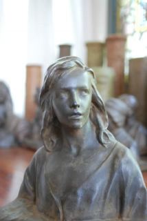 Young Jeanne dArc Bust Sculpture Bronze finish