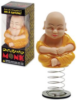 Dashboard Monk Bobble Head String Car Dash Adhesive Asian Buddah