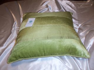  Stewart Velvet Stripe Moss 20 Square Green Decorative Bed Pillow