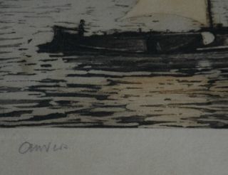 Louis Davril / Lucien Dasselborne Lithograph Sailboat Entering Anvers