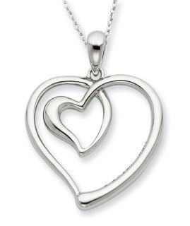 sterling silver follow your heart 18in necklace