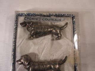 Vintage French Silver Plated Dog Knife Rests x 6 1940S