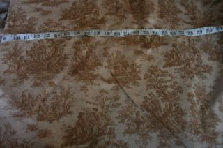 Tan Brown Toile Cotton Duck Fabric Material 58 Wide