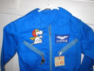 Vintage Girls Costume Royal Blue Flight Suit Airplane Flying USAF