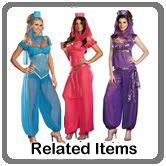  Arabian NIGHTS Costume Belly Dancy FANCY DRESS Womens Adult Purple