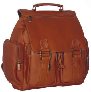 David King Leather Laptop Backpack w Zippered Pockets