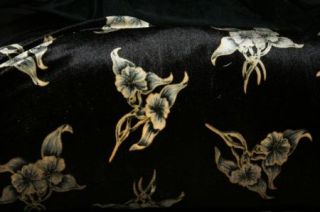 Black Floral Velour Fabric Material Buy by The Yard