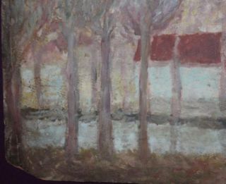 Antique French Oil Painting Landscape Signed H C Delpy