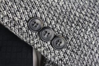 Vintage Daniel Hechter Black/White Wool TWEED Jacket/Blazer 42 L
