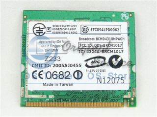 Dell BCM94318 BCM4318 Mini PCI WLAN Card DW1470 D9002