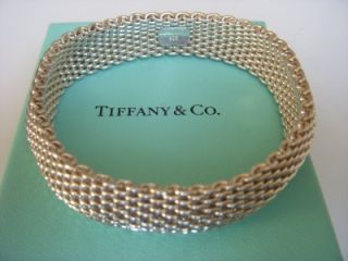Tiffany & Co. Sterling Silver Somerset Mesh Bracelet With Box