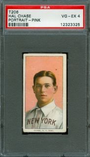 1909 11 T206 Hal Chase Pink Portrait PSA 4 New York Yankees