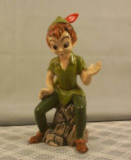 Vintage Japan Peter Pan Porcelain Figurine Disney Productions Pixie