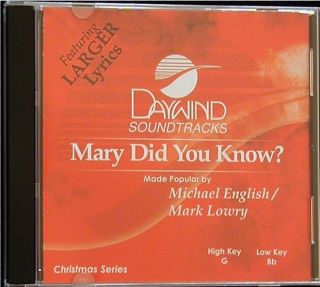 MARY, DID YOU KNOW? Daywind Christmas Accompaniment Tracks CD