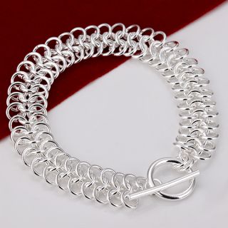  Wholesale Solid Silver Circle Link Bangle Bracelet Box LLDB59