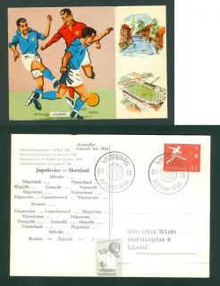 Sweden Postcard 1958 World Cup Soccer June 8 Vasteras Stadium