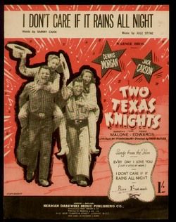 Two Texas Knights 1948 I DonT Care If It Rains UK Version Movie Sheet