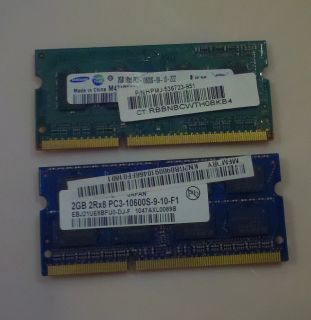 DDR3 Laptop 4gb (2+2gb kit) memory 4 gb RAM Sansumg PC 10600