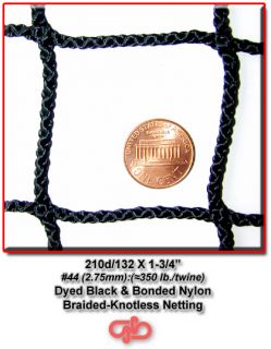 44 Nylon Net 10 x 10 Knotless Netting Rope Border