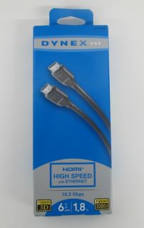 Dynex 6 HDMI Cable w Ethernet Full HD 1080p 3D Compatible 10 2Gbps DX