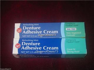  Denture Adhesive Cream 2 5oz Refreshing Mint