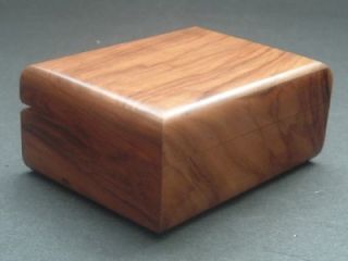 rectangular hand made wooden box with hinged lid