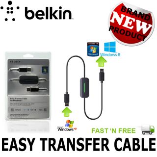 Belkin USB 2 0 Easy Data File Transfer Cable Sync Link Windows 7 Vista