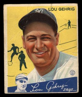 1934 Goudey # 37 Lou Gehrig   Deans Cards 1.5 FR   B34G 00 0001