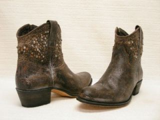 Frye Deborah Studded Leather Western Short Boot Grey 11M $498 Style