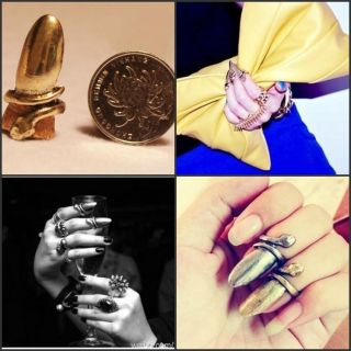 Gaga Fashion Punk Cool Finger Nail Snake Design Rings 3 Color