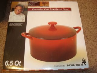 New David Burke 6 5 Qt Enameled Cast Iron Dutch Oven Red Great Gift
