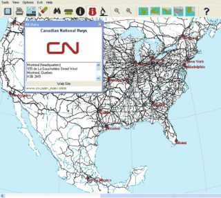 North American Railroad Atlas Software Detailed Map