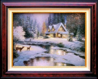 Deer Creek Cottage 12x16 S N Limited Edition Thomas Kinkade Canvas Oil