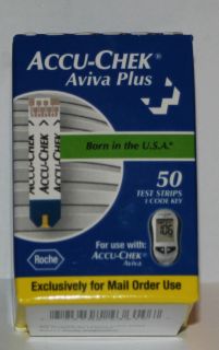 Accu Chek Aviva Plus Diabetic Test Strips 50 Ct Box 