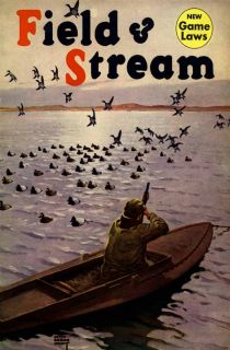 1941 Duck Hunting Poster Decoy Gun Boat Bird Shooting