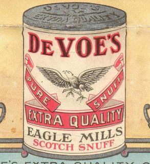 1893 Expo Award Devoes Snuff Eagle Mills Tenn Tobacco