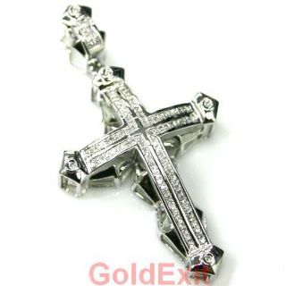  or Yellow Gold 0.30 ct H Diamond 5.70 Grams Mens Jesus Cross Pendant