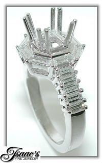 20 Ct Octagon Halo Diamond Mounting Ring Setting 14KW