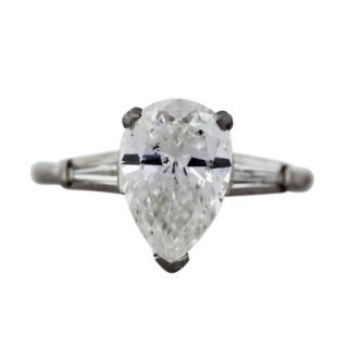 21ct Pear Shaped Diamond Platinum Engagement Ring