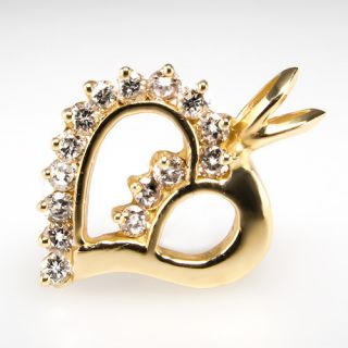   Diamond Charm or Necklace Pendant Solid 14K Gold Fine Estate Jewelry