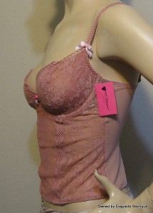 BETSEY JOHNSON Pink 34C Lace Bustier BNWT!! $78
