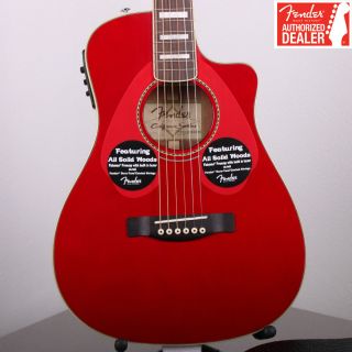Fender Dick Dale Malibu SCE Signature Acoustic Guitar Surfin Red