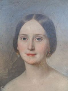 Louis Mathieu Didier Guillaume 1816 1892 Antique Portrait Oil Painting