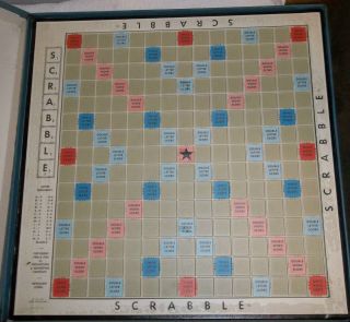Vintage Scrabble Deluxe Board Game Copyright 1948 1954 Selchow Righter