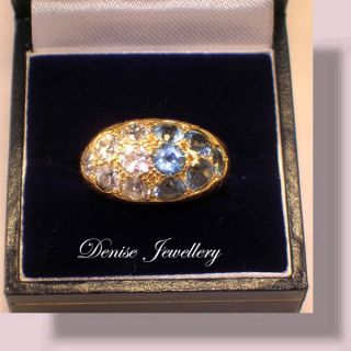 Stunning 1930s Diamond & Aquamarine Ring in 18ct