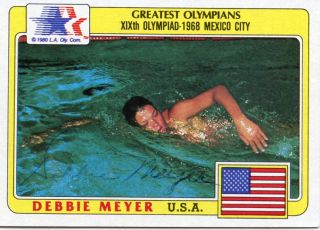 Debbie Meyer 3 Olympic Swim Gold Medals Autograph