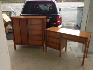  Vintage Dixie Mid Century Denish Modern Desk Cabinet w W