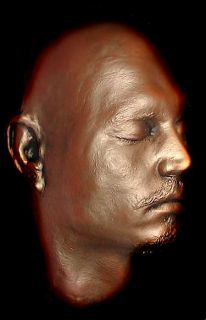Johnny Depp Life Mask with Neck Ears Life Cast Light Weight Gold Color